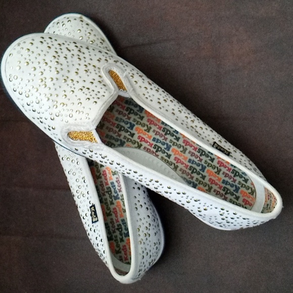 Keds Off-White And Gold Ballet Flats Size 7 - Picture 7 of 8